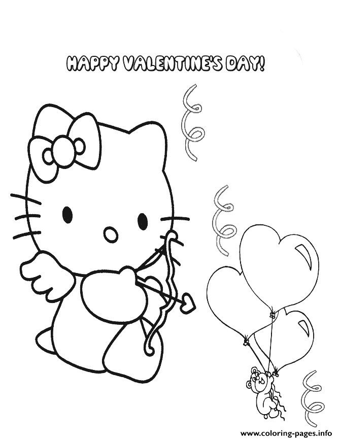 Hello Kitty Valentine Balloon coloring