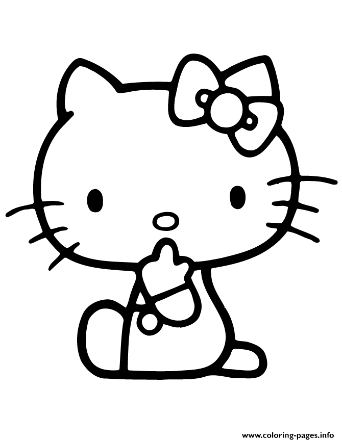 Hello Kitty Be Quiet coloring