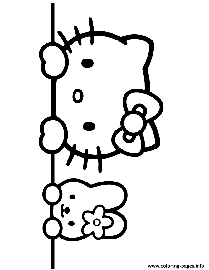 Peekaboo Hello Kitty coloring