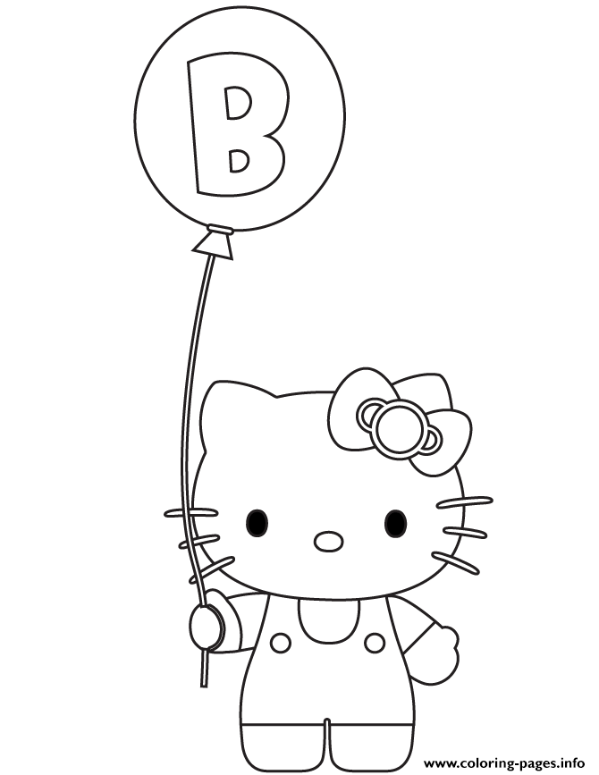 Hello Kitty B For Balloon coloring