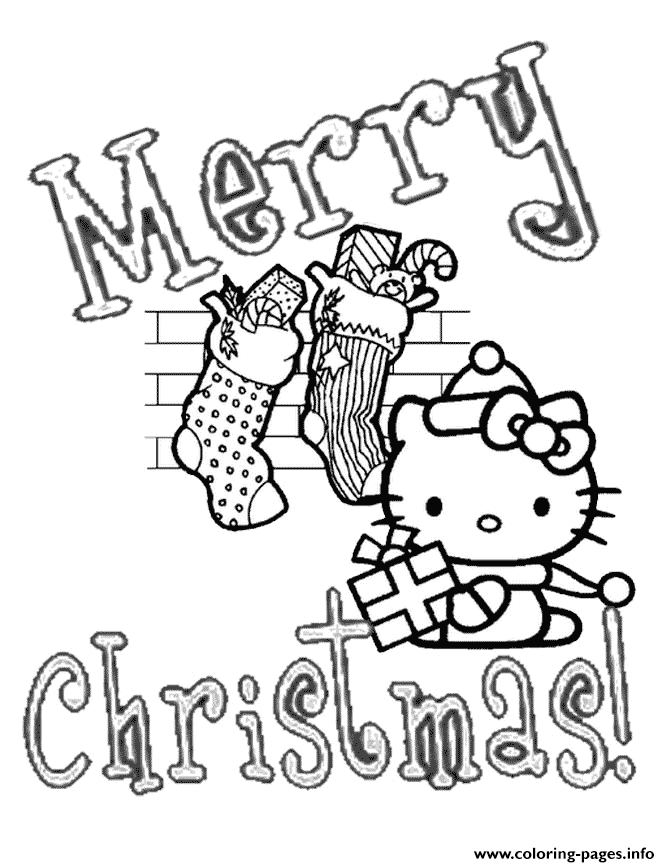 Hello Kitty Stockings Christmas coloring