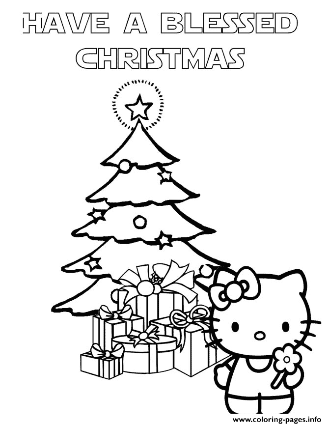 Hello Kitty Christmas Coloring page Printable