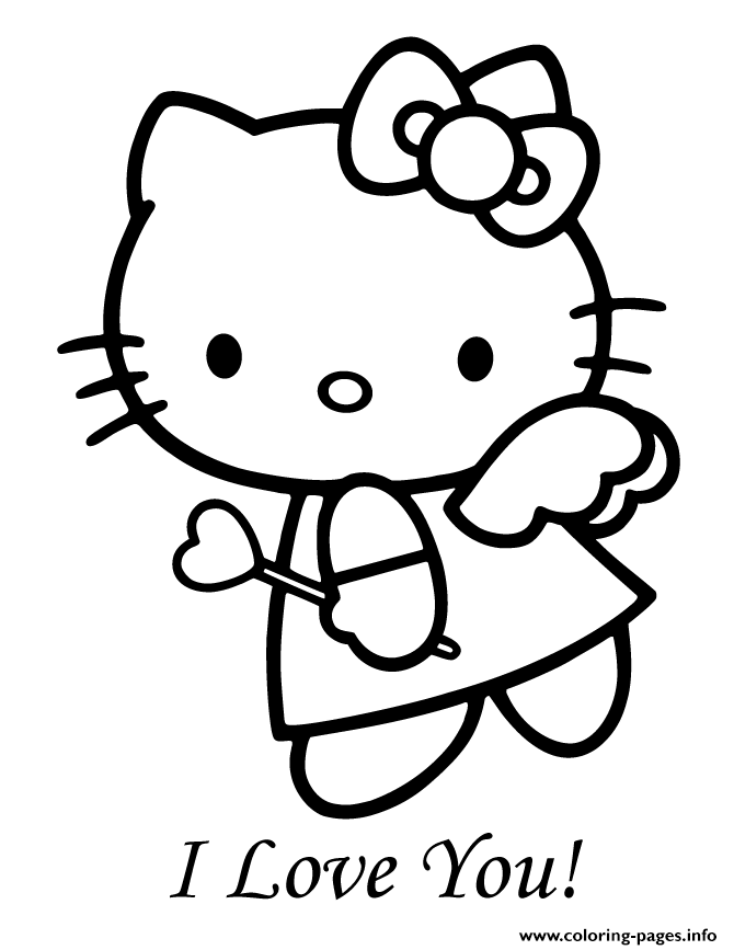 Hello Kitty Angel Valentine coloring