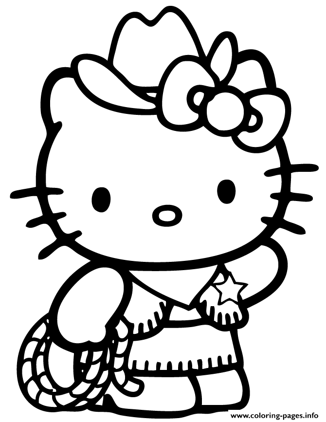 Hello Kitty Country Cowboy coloring