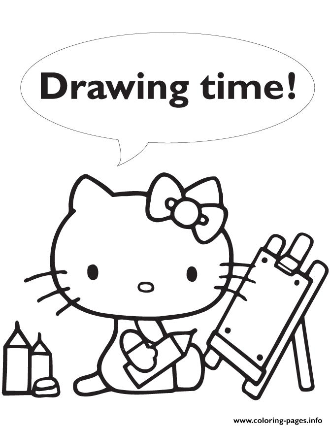Hello Kitty Drawing Time coloring