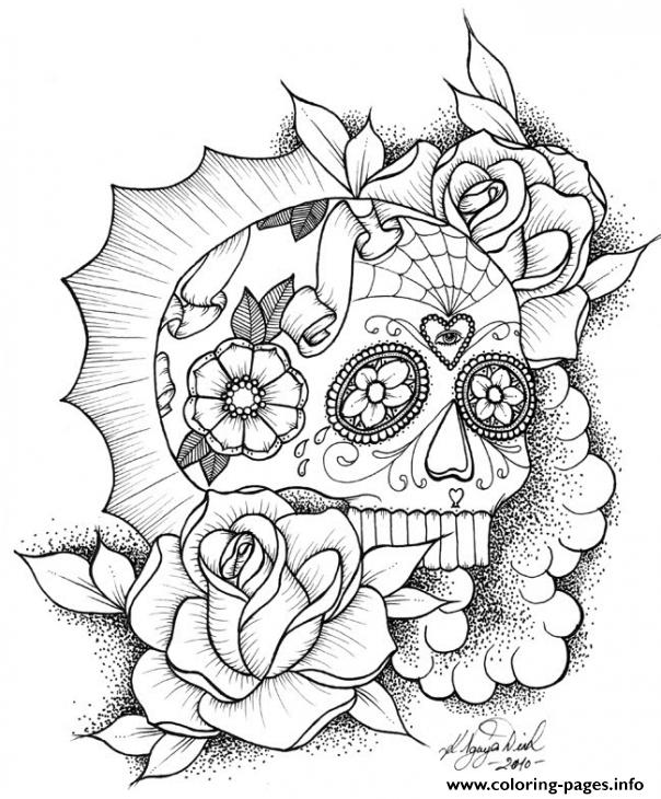 Awesome Sugar Skull Picture Online coloring