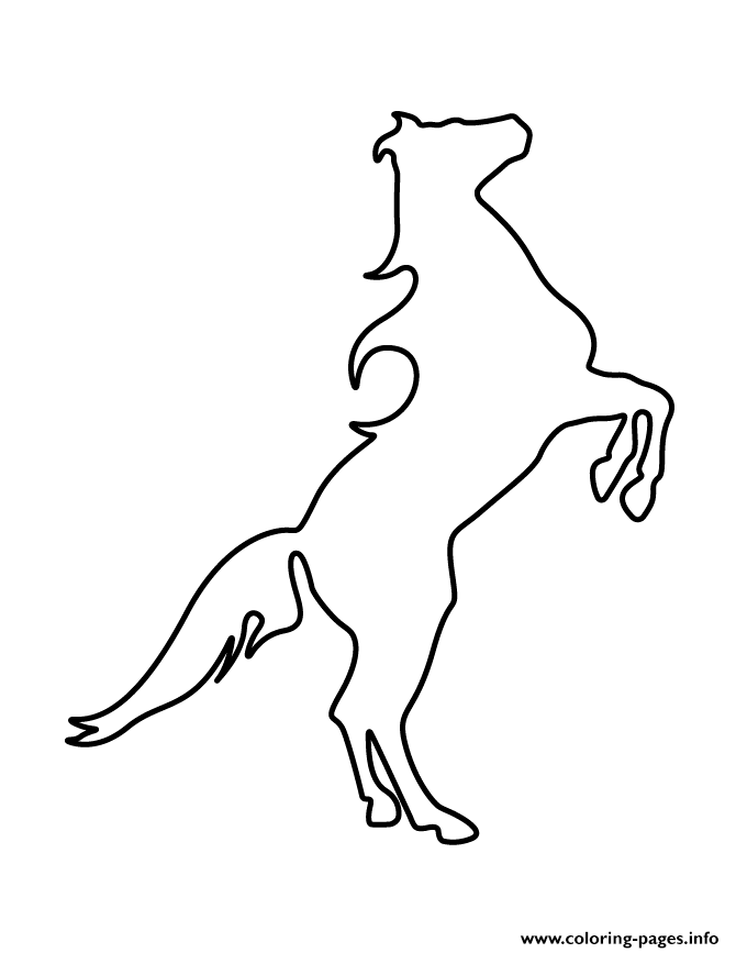 horse standing stencil coloring page printable