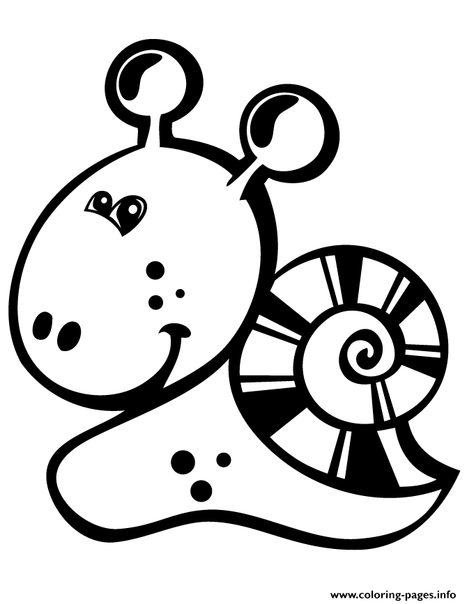 Cute Snail Easy coloring
