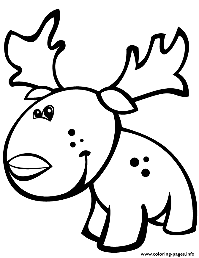 Download Cute Baby Reindeer Coloring Pages Printable