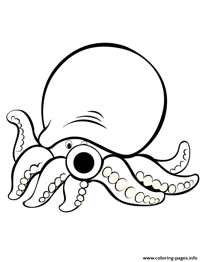 Cute Cartoon Octopus coloring