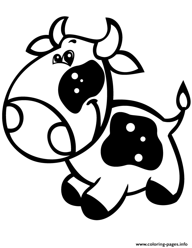 Super Cute Baby Cow Easy coloring