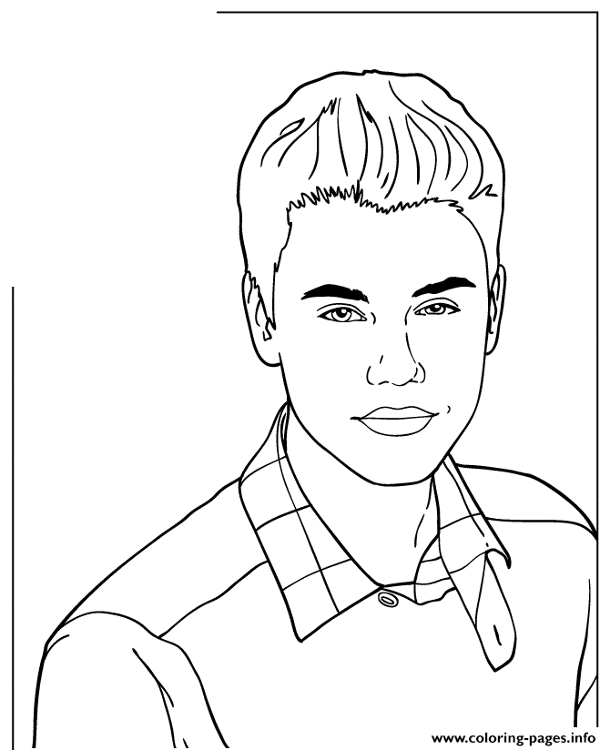 Cute Music Icon Justin Bieber coloring