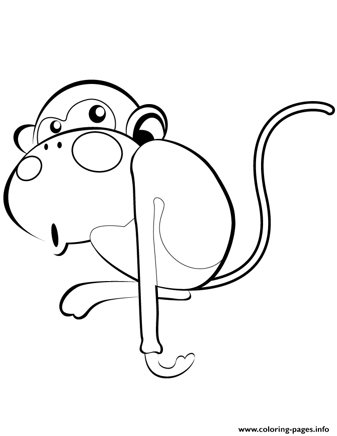 Cute Cartoon Monkey coloring