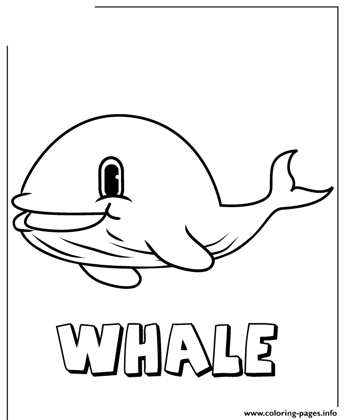Cute Whale Coloring page Printable