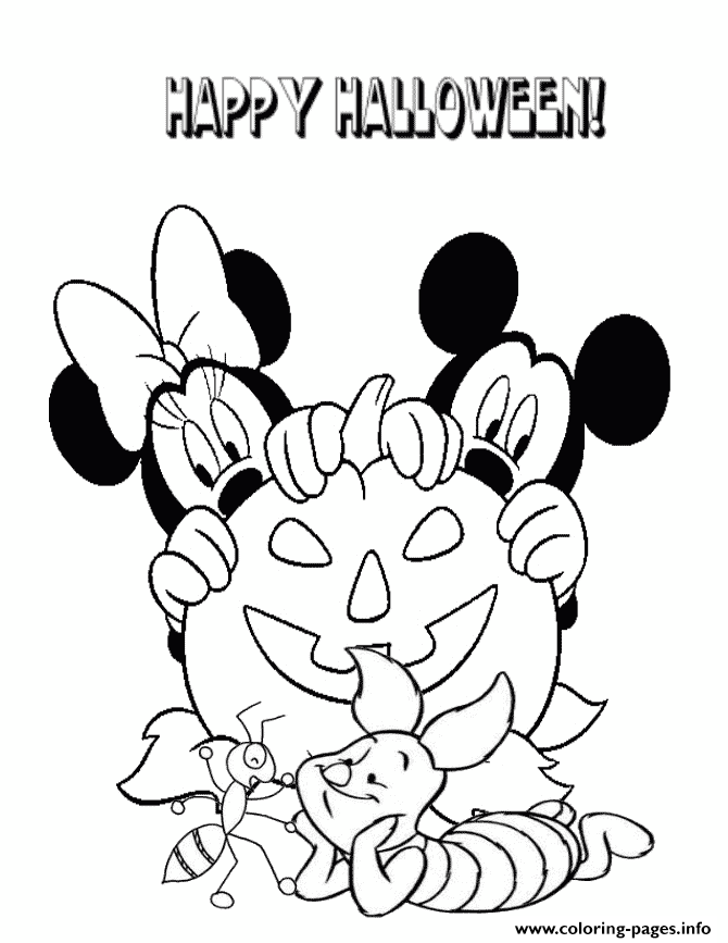 Mickey Mouse And Halloween Pumpkin Disney coloring