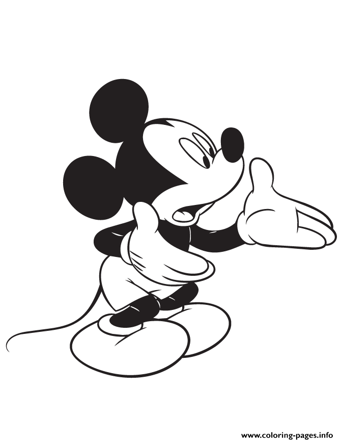 Mickey Mouse Looking Shocked Disney coloring