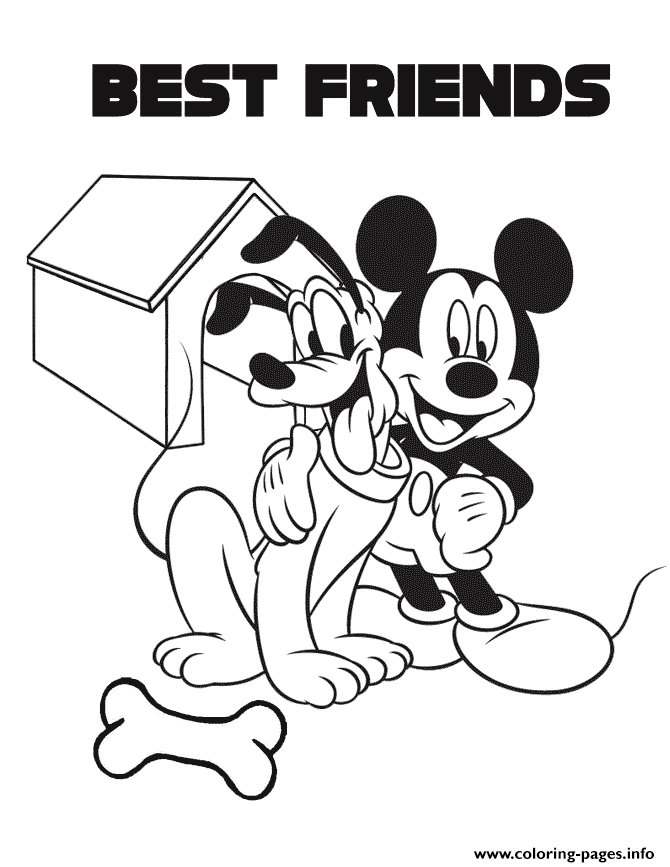 Best Friends Mickey And Pluto Disney coloring