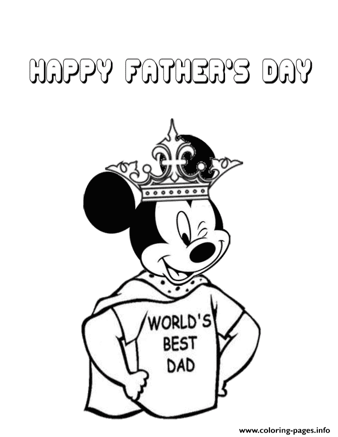 Mickey Mouse Fathers Day Crown Disney coloring
