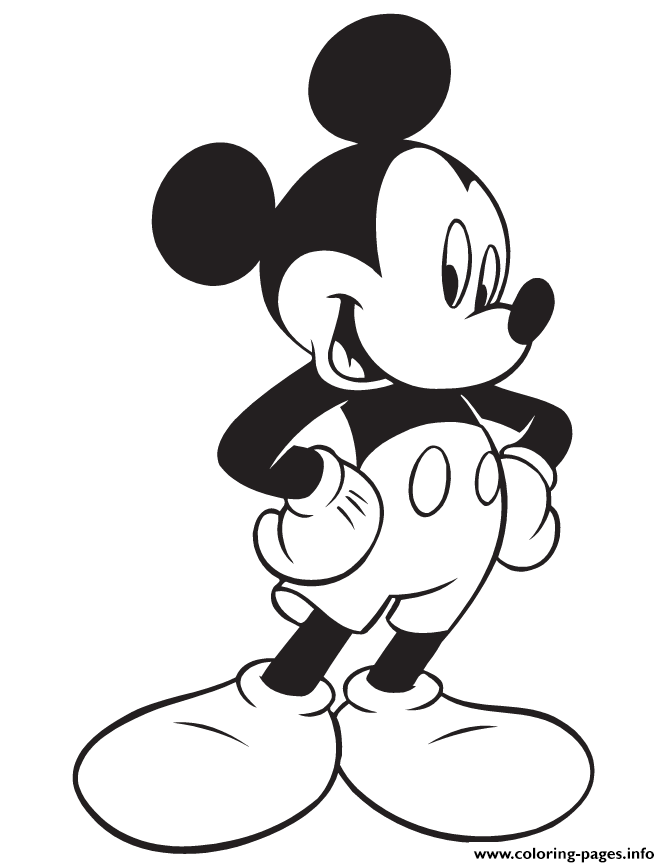 Mickey Mouse Posing For Pictures Disney coloring