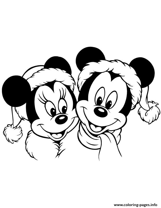 Mickey And Minnie Mouse Christmas Holiday Disney coloring