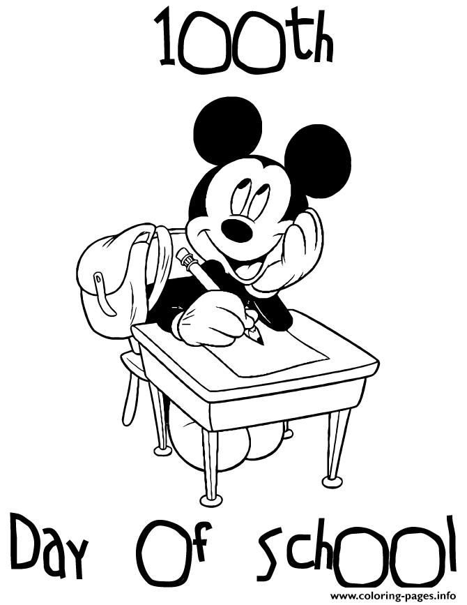 Mickey Mouse 100th Day Of School Disney coloring