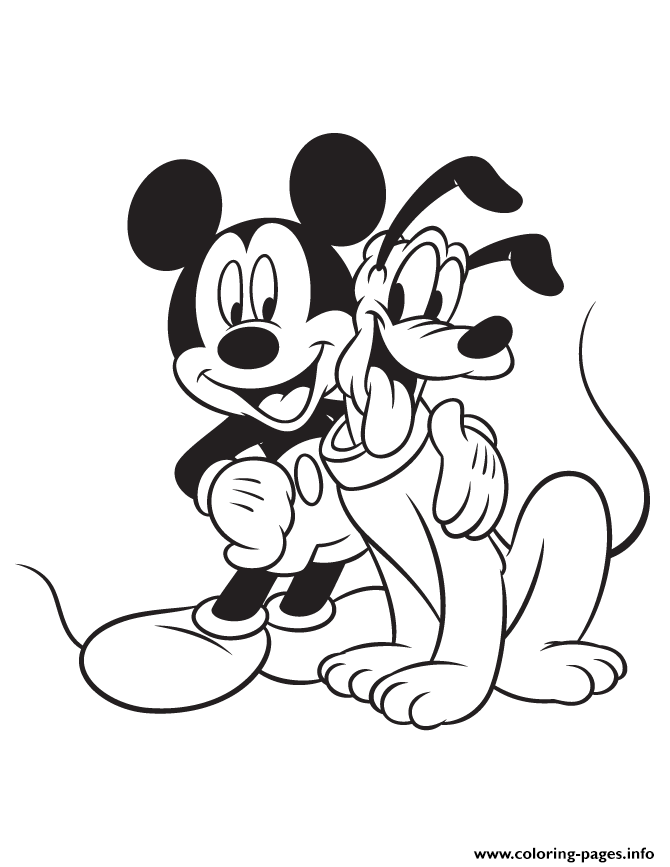 Mickey Mouse And Pluto Disney coloring