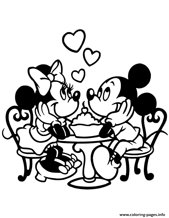 Download Disney Mickey And Minnie Mouse Valentine Love Disney Coloring Pages Printable