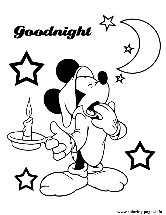 Goodnight Mickey Disney coloring