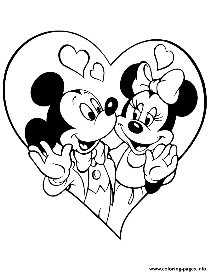 Mickey And Minnie Valentine Holiday Disney coloring