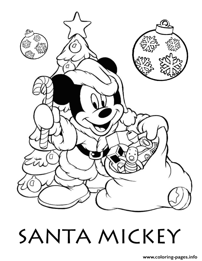 Mickey As Santa Disney coloring