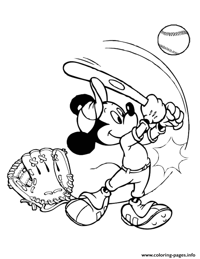 Baseball Mickey Disney coloring