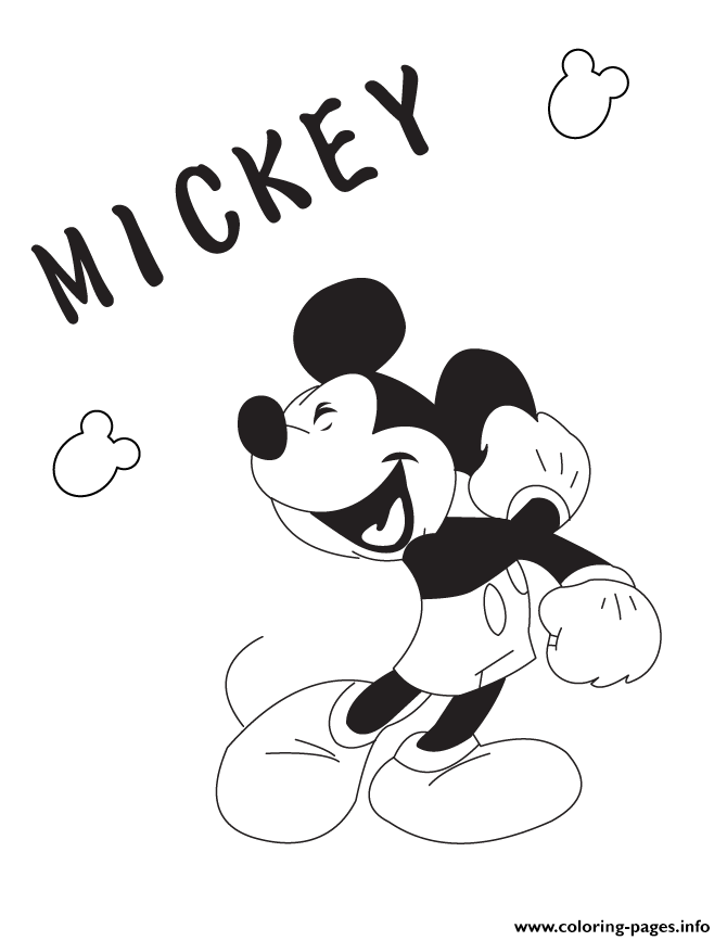 Cheerful Cartoon Mickey Mouse Disney coloring