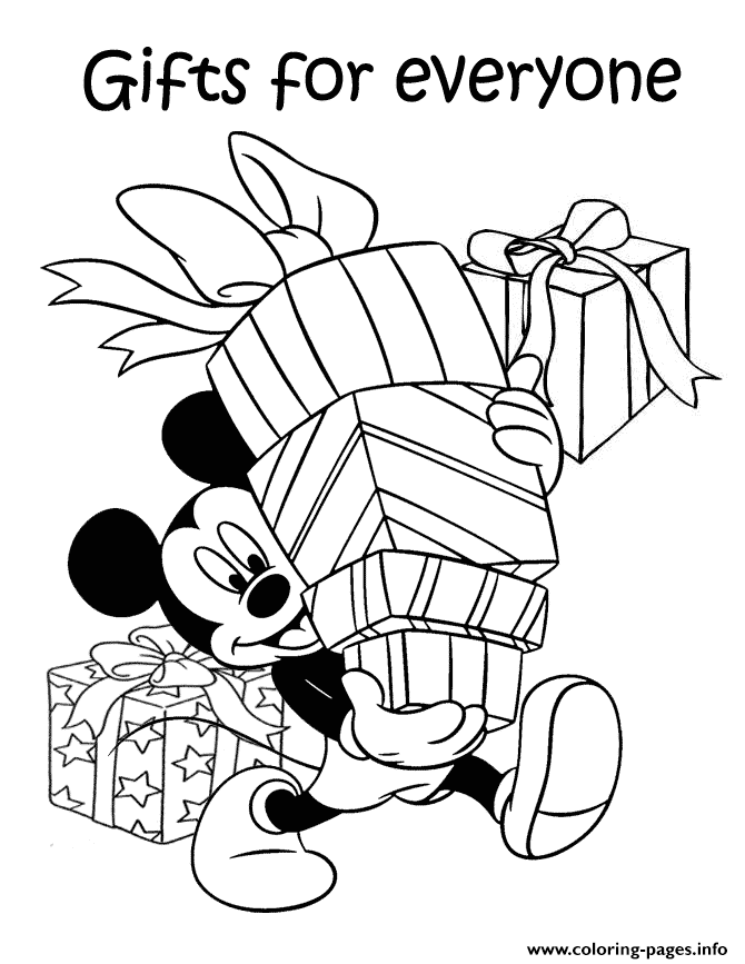 Mickey Carrying Gifts Disney coloring