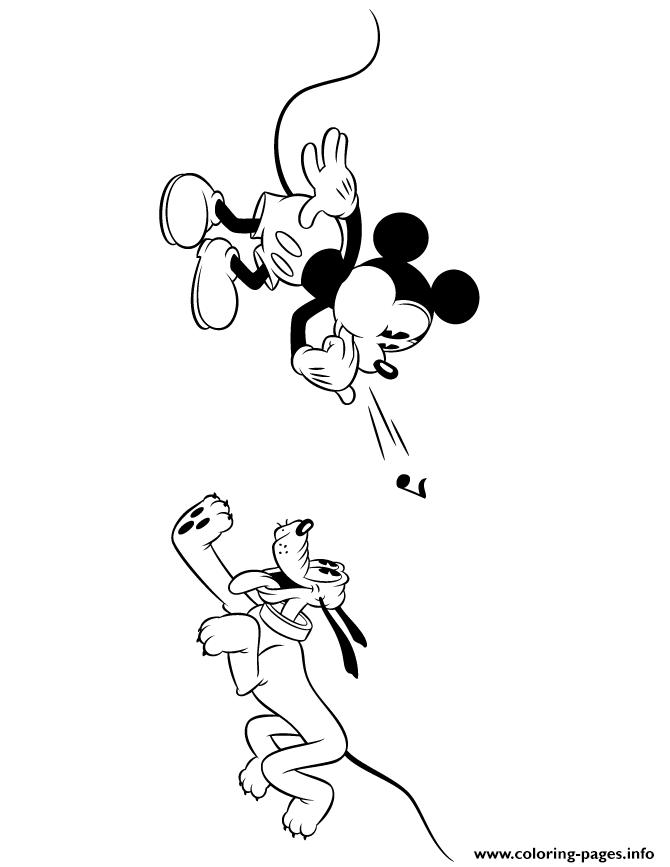 Mickey Mouse Calling Pluto Disney coloring