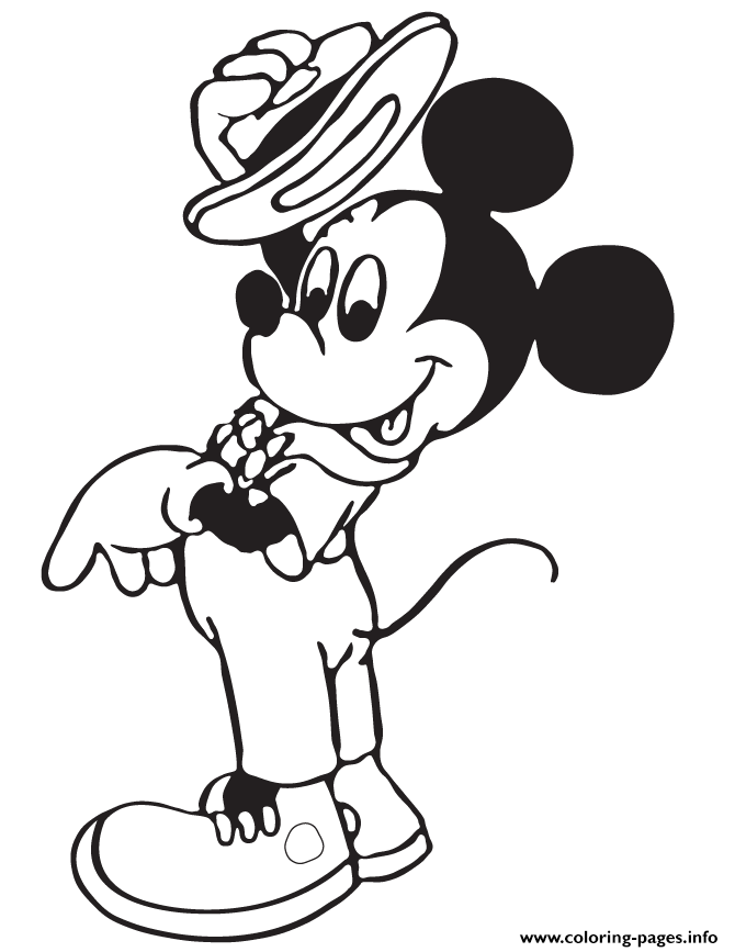 Mickey Mouse Holding Hat Disney coloring