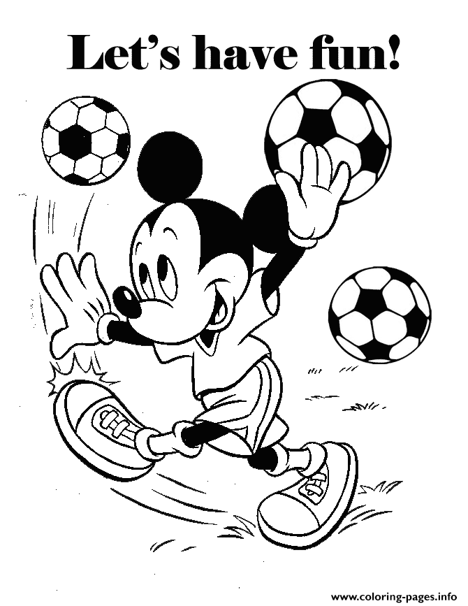 Mickey Playing Soccer Disney coloring