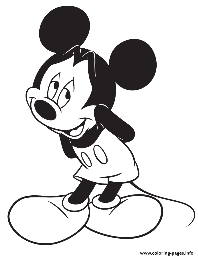 Shy Mickey Mouse Blushing Disney coloring