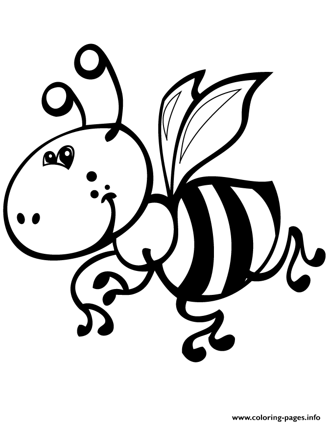 Cute Bumble Bee For Kids coloring
