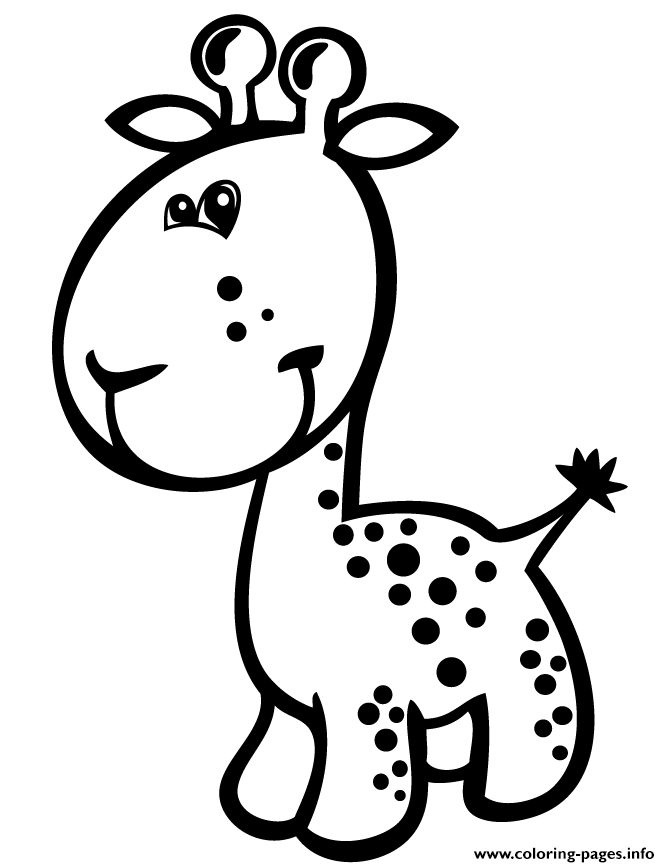 Cute Baby Giraffe For Preschool Kids coloring
