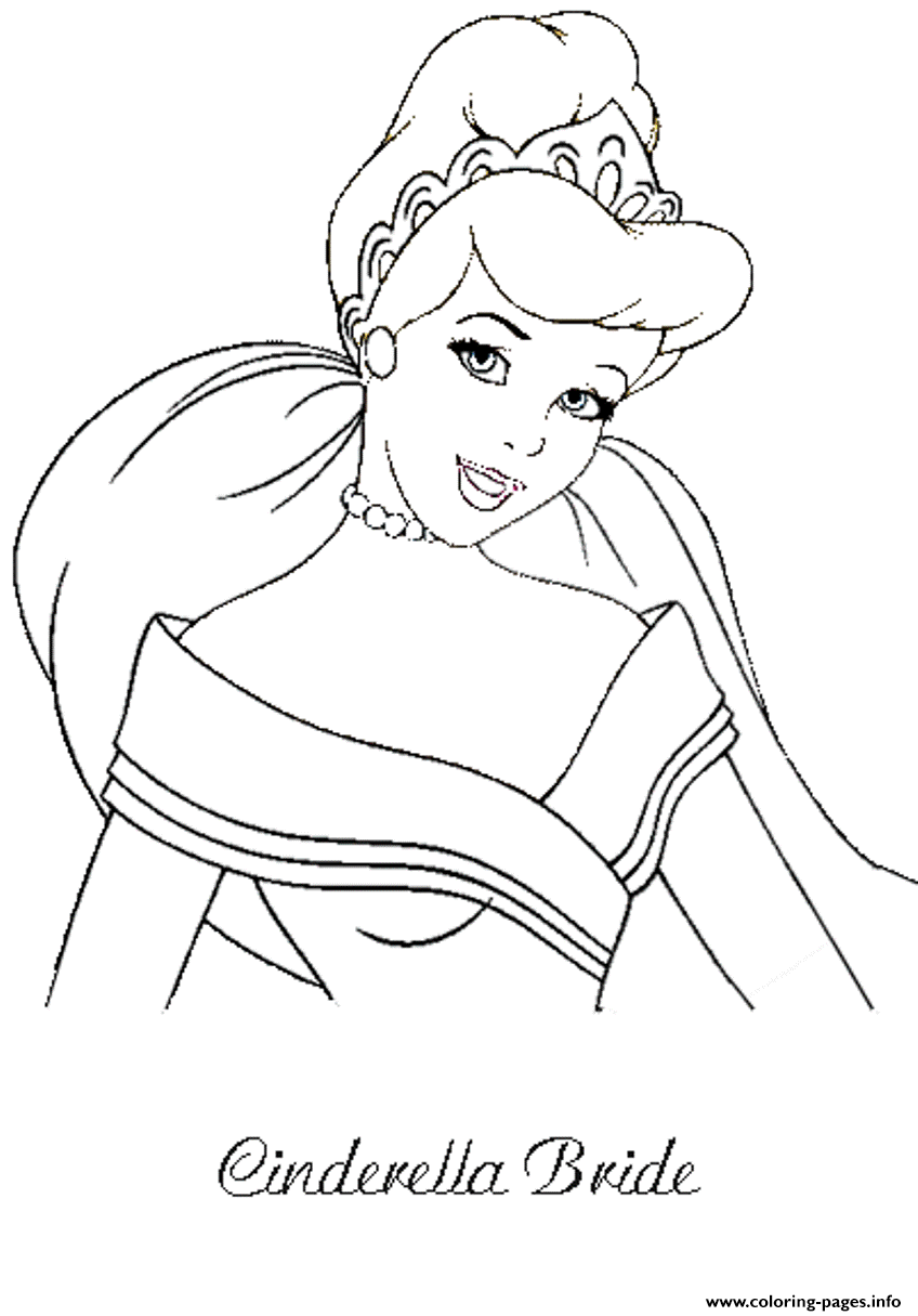 Princess A Beautiful Bride Cinderella S For Kids2a44 coloring