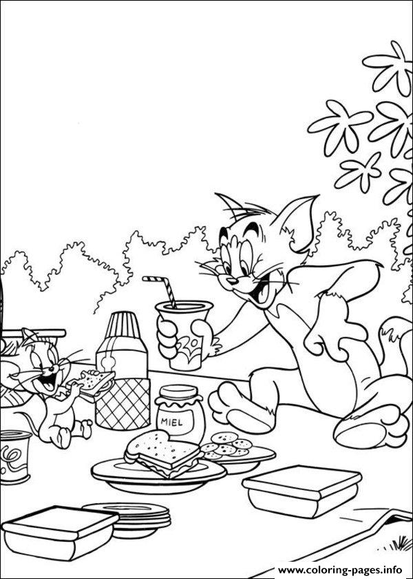 For Kids Tom And Jerry Picniccc28 coloring