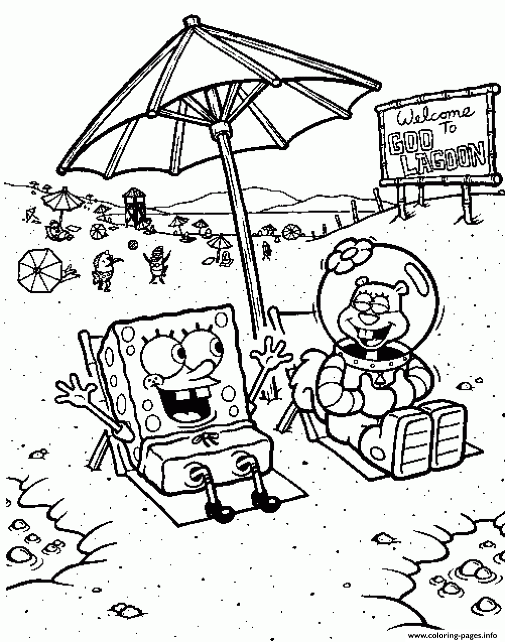 Coloring Pages For Kids Spongebob And Sandycf88 coloring