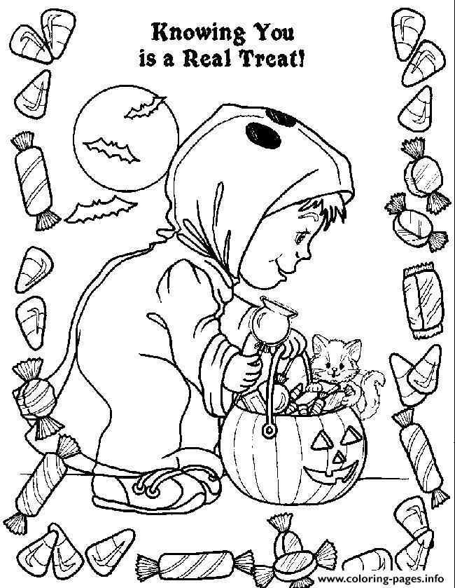 Kids Costume And Candy Halloween S Freec53e coloring