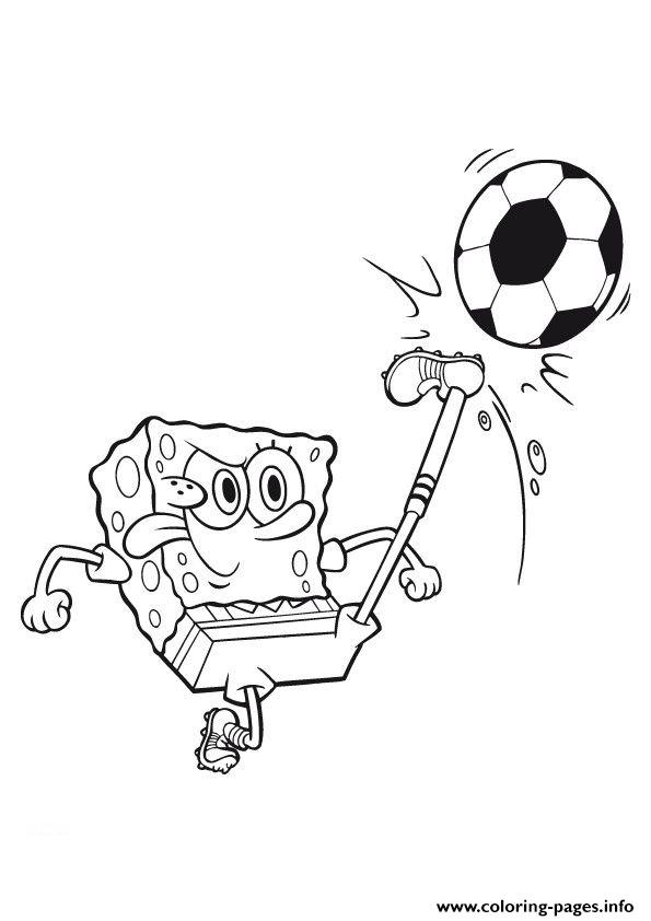 Coloring Pages For Kids Spongebob Playing Footballb5dc coloring