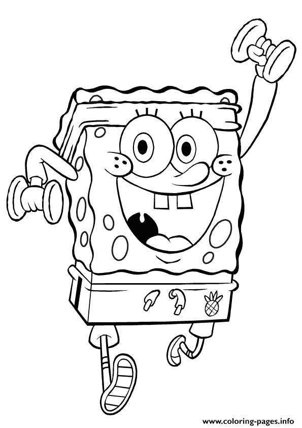 Coloring Pages For Kids Spongebob Working Out20b2 coloring