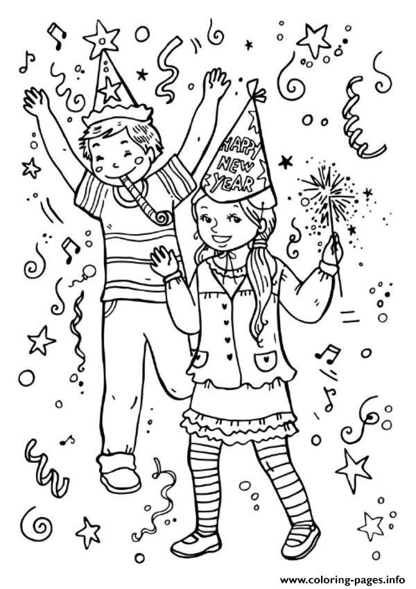 Coloring Pages For Kids New Year Partiesb0ee coloring