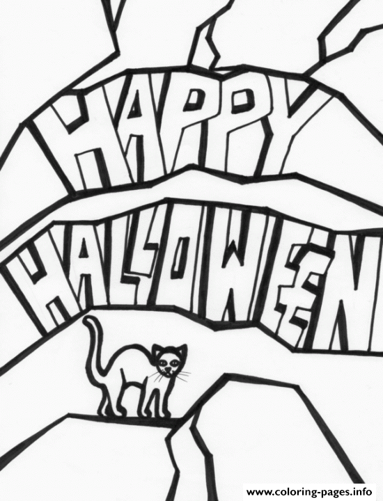 Cat And Happy Halloween S For Kids To Print7cd9 coloring
