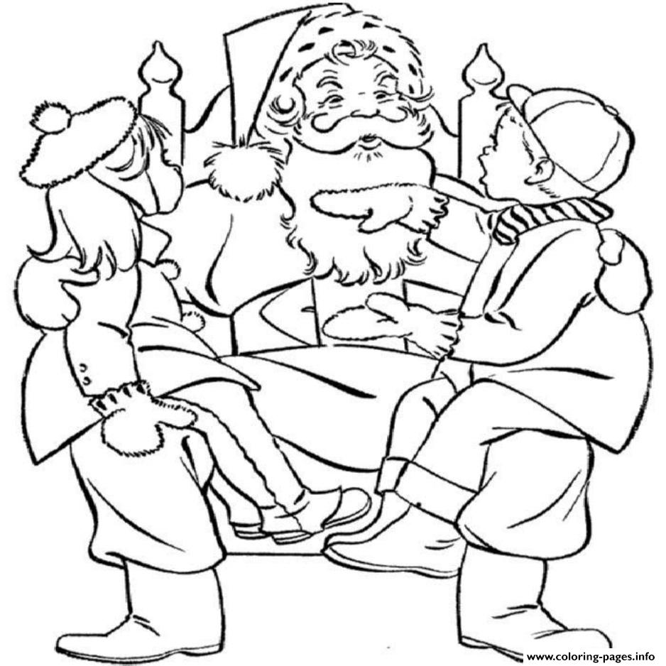 Kids And Santa Claus S265c coloring