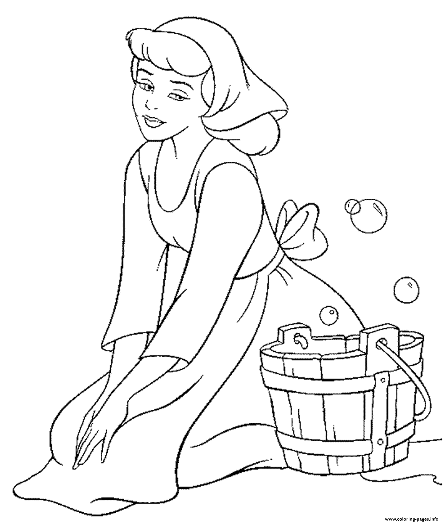 Princess Free Disney Cinderella For Kids6244 Coloring Page Printable