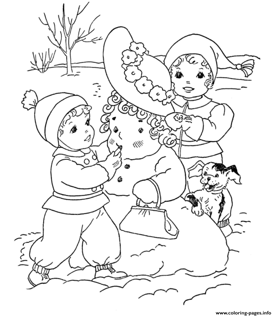 Kids Build Snowman S To Print57db coloring
